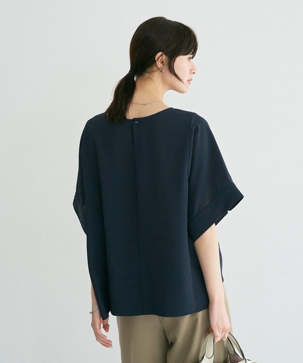 YECCA VECCA 【接触冷感】ドルマンブラウス Navy