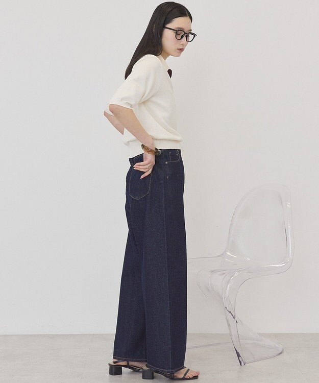 AMERICAN HOLIC 襟付き配色ニット Ivory