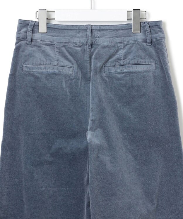 23区 【洗える】23区DENIM ベルベットストレッチ ワイドパンツ ブルーグレー
