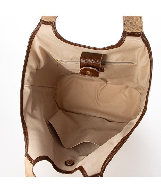 UNBILLION VERYコラボ ペルケ perche / キャンバス×牛革コンビトートバッグ ブラウン