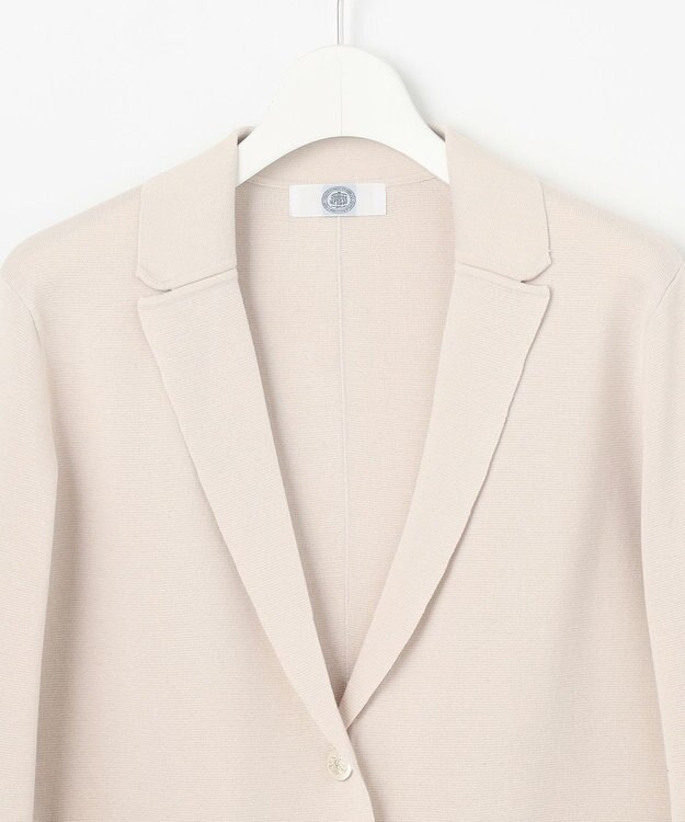 J.PRESS LADIES 【洗える】Cotton Acetate ニット ジャケット ベージュ系