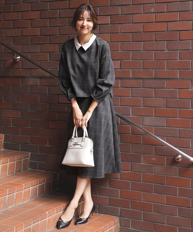 ANY SIS 【WEB・一部店舗限定】カットジャカード襟付き2WAY セットアップ ブラック系3