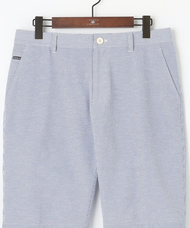 JOSEPH ABBOUD 【ウエストも伸びる！/2WAYストレッチ/清涼】クールサッカー ショーツ ブルー系