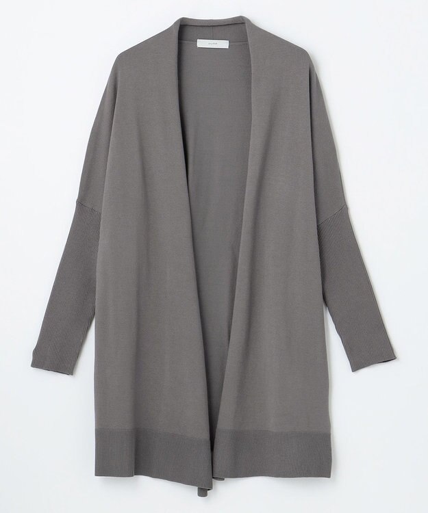 ANY 【洗濯機可】リブスリーブカーディガン チャコール