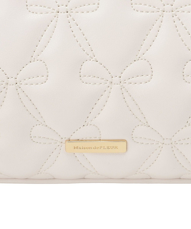 Maison de FLEUR スカーフ付きリボンキルティング2Wayボストン Pink