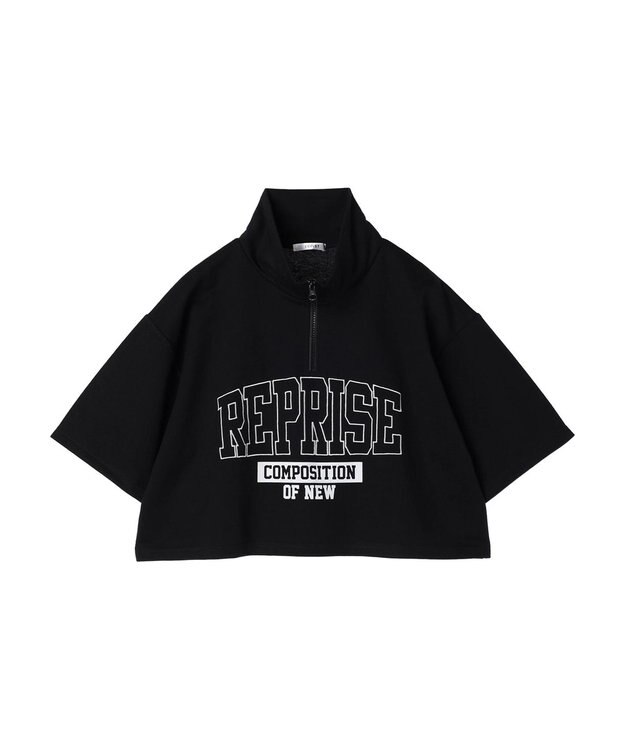 Green Parks ＥＧＯＩＳＴ　ハーフＺｉｐロゴ５分袖プルオーバー Black