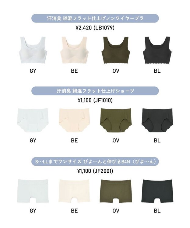 une nana cool 綿混フラット仕上げ　ノンワイヤーブラジャー　　【全サイズ同一価格】 GB