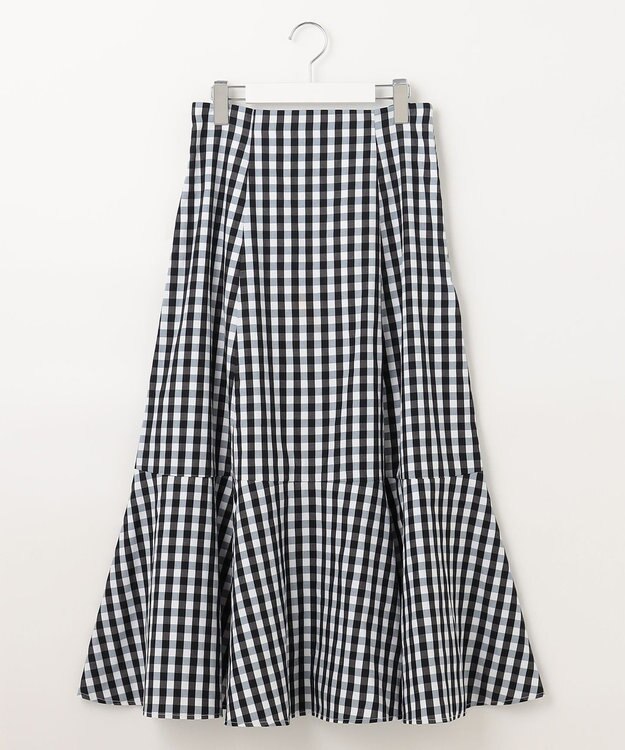 Feroux 【洗える】ギンガムチェック スカート ブラック系1