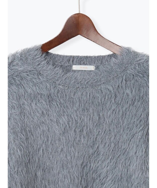 Te chichi シャギーヤーンロングスリーブニット チャコールグレー