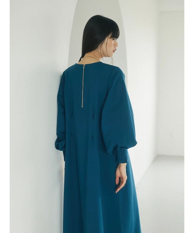 Green Parks armonia．ウエストタックポンチワンピース Blue Green