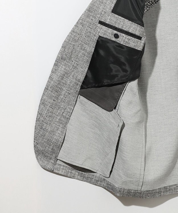 JOSEPH ABBOUD 清涼感【弱撥水/イージーケア/軽量/ストレッチ】クールピケ ジャケット ライトグレー系