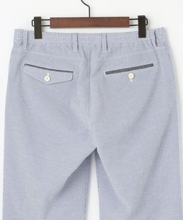 JOSEPH ABBOUD 【ウエストも伸びる！/2WAYストレッチ/清涼】クールサッカー ショーツ ブルー系