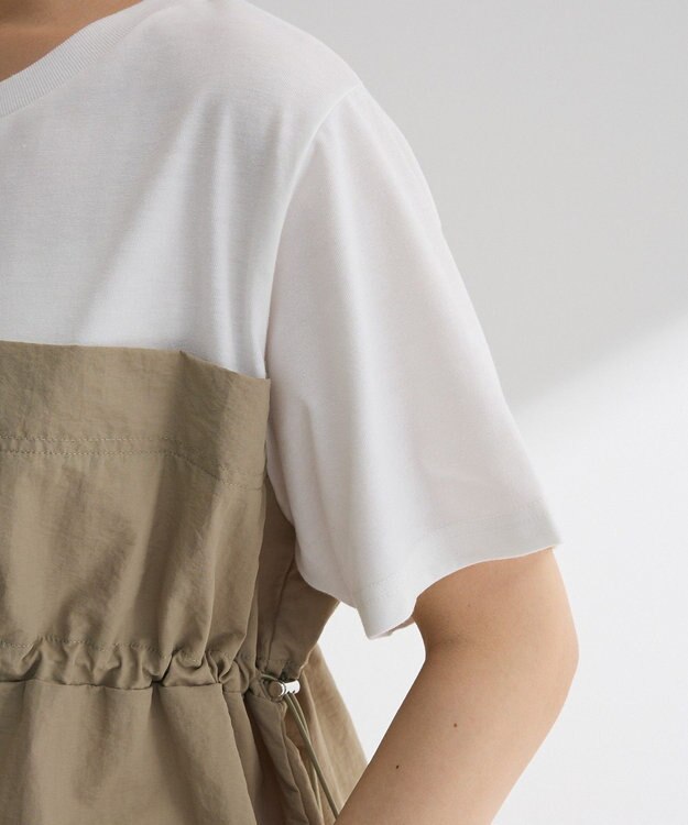 Green Parks ビスチェドッキングドロスト５分袖プルオーバー Khaki