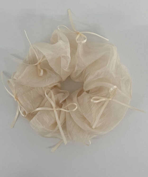 WEGO Lスケリボンシュシュ ホワイトアイボリー