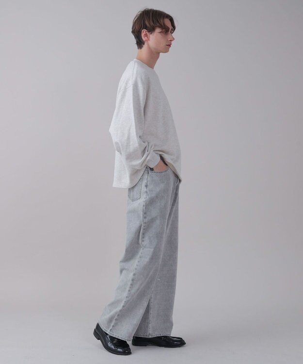 WEGO 【ユニセックス着用ITEM/SMLサイズ展開/ウエスト調整可】バギーデニムパンツ グレー