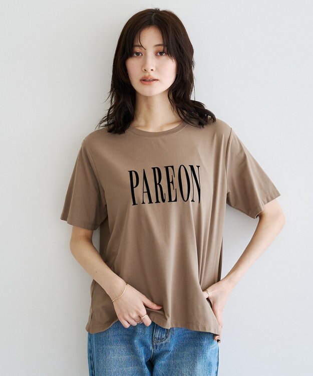 YECCA VECCA フロッキーロゴTee Dark Beige