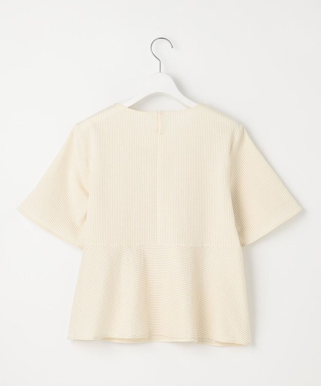 J.PRESS LADIES 【洗える・抗菌防臭・吸水速乾】サッカージャージー ペプラム カットソー オフ×イエロー系