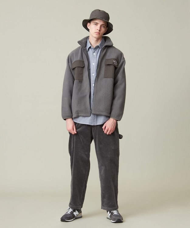 J.PRESS YORK STREET 【UNISEX】フリース フルジップブルゾン グレー系