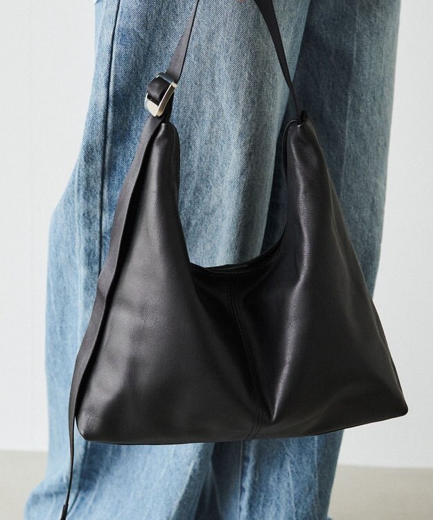 russet レザーホーボーバッグ M(CE-1658) Black