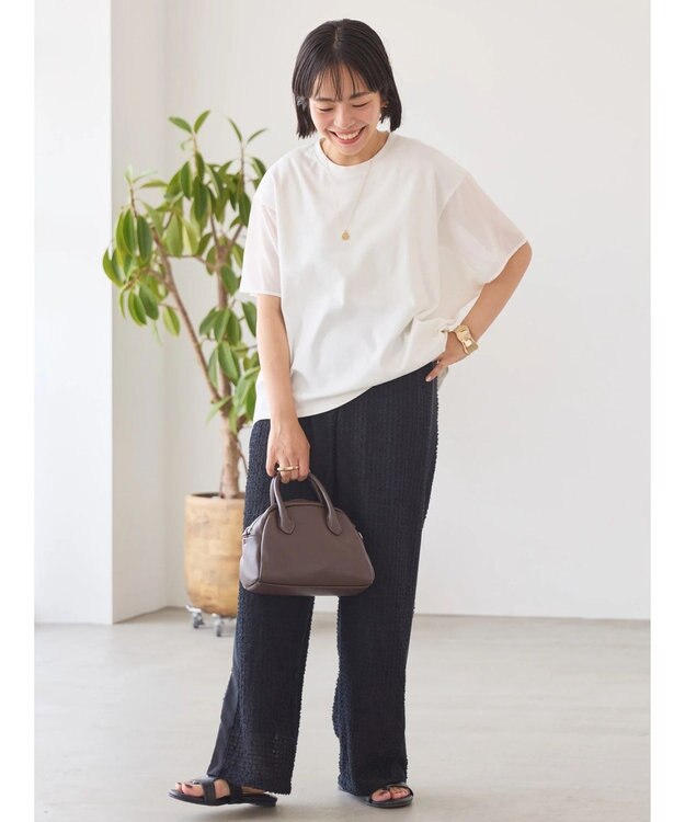 AMERICAN HOLIC 異素材ショルダー切替カットプルオーバー Off White