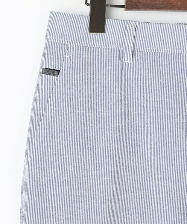 JOSEPH ABBOUD 【ウエストも伸びる！/2WAYストレッチ/清涼】クールサッカー ショーツ ブルー系