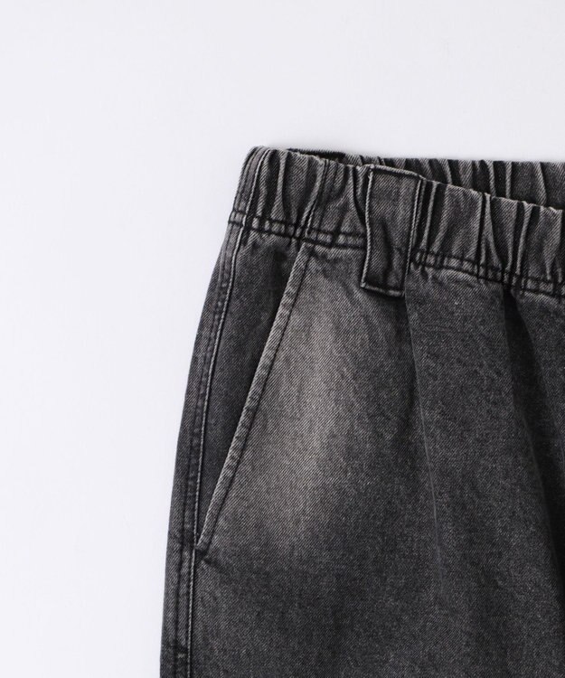 WEGO 【ウエストゴム/MLサイズ展開】ージーダブルニーパンツ デニムブラックソノタ