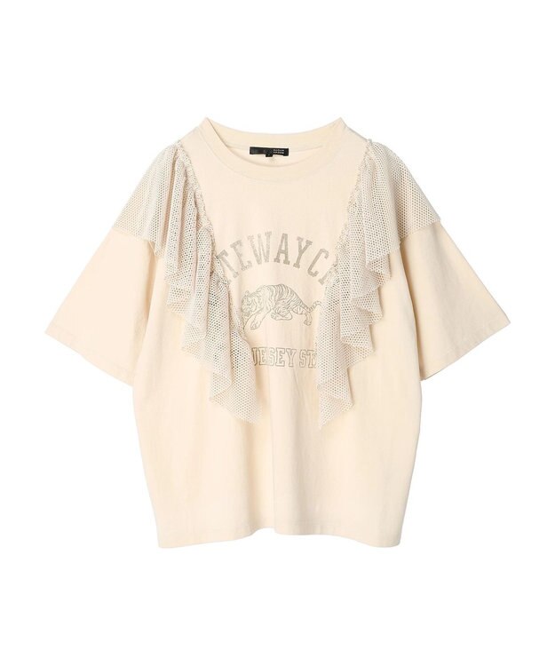 Green Parks ・ＳＵＧＡＲ　ＳＰＯＯＮ　カレッジｐｔラッフルＴシャツ Ivory