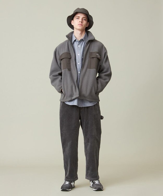 J.PRESS YORK STREET 【UNISEX】フリース フルジップブルゾン グレー系