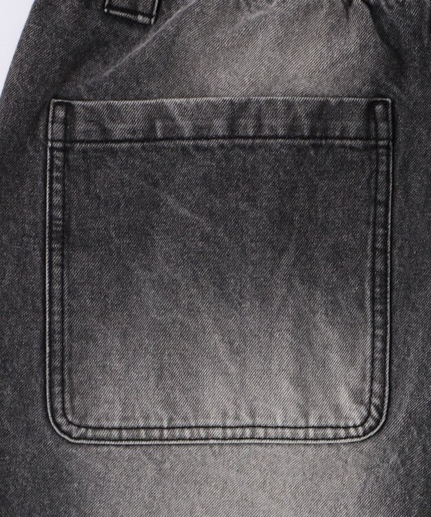 WEGO 【ウエストゴム/MLサイズ展開】ージーダブルニーパンツ デニムブラックソノタ