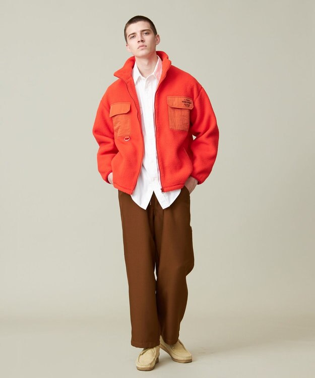 J.PRESS YORK STREET 【UNISEX】フリース フルジップブルゾン オレンジ系