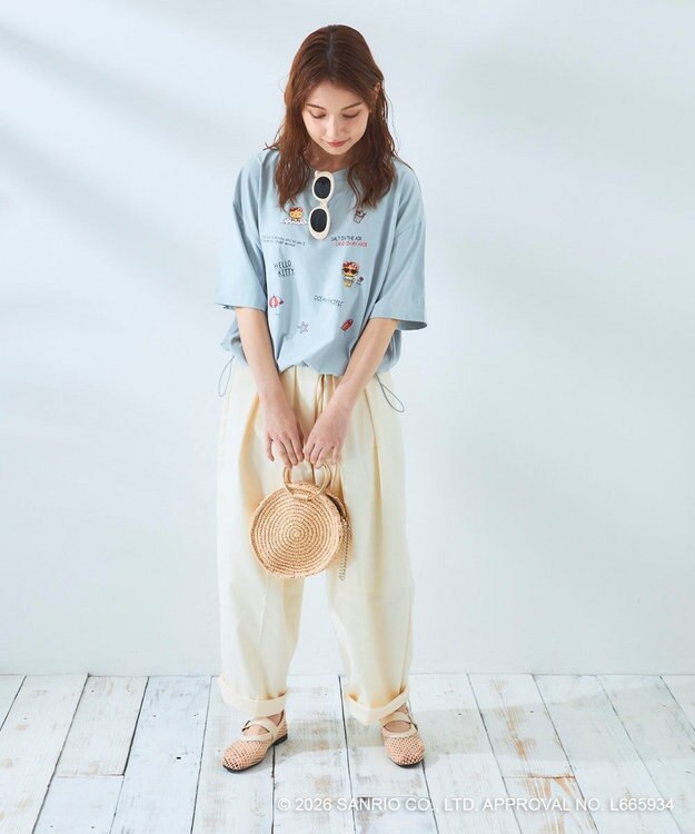 OP／FILA 【Ocean Pacific×ハローキティ】ラッシュTシャツ グレー