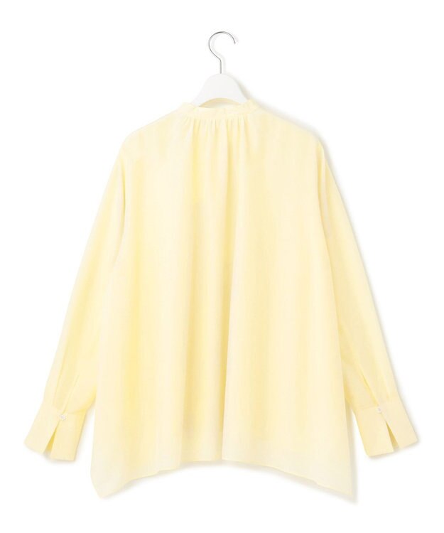 23区 【洗える】シアーコットンシルク ハンカチーフヘム デザイン シャツ ライトイエロー系