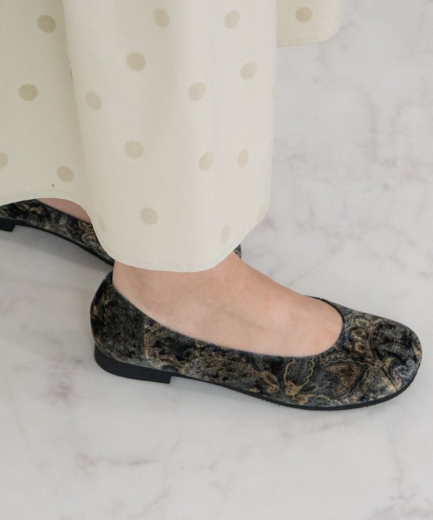 Bridget Birkin 【Bridget Birkin】オブリークバレエシューズ グリーン雑材