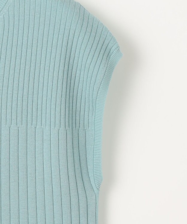 自由区 【XSサイズ～/洗える/セット可】ハイツイストコットンアセテート フレンチスリーブニット ミント系