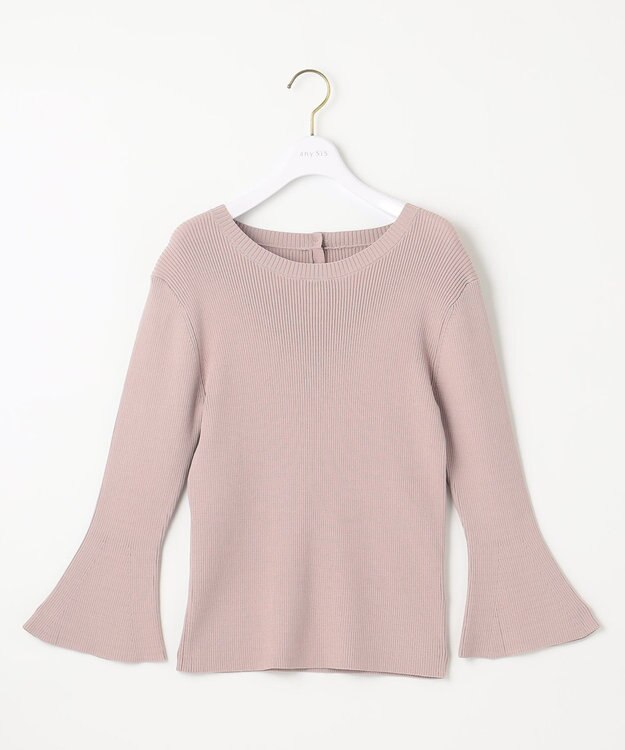 ANY SIS 【洗える】フレアースリーブ ニット ローズグレー