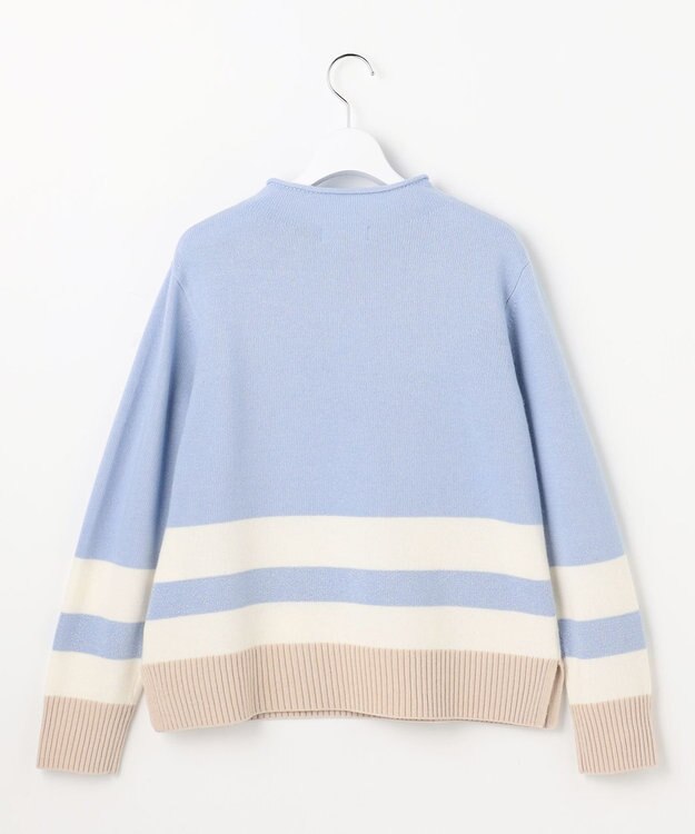 J.PRESS LADIES CAT ブロッキング ニット サックス系