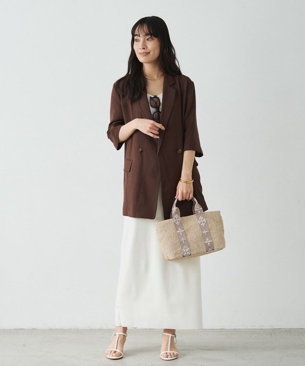 russet ナイロンラフィアデイリーミニトートバッグ(CE-1712) Ivory