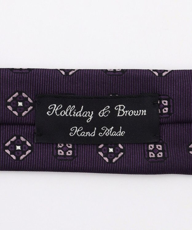JOSEPH ABBOUD 【日本製・Holliday&Brown】クレストパターンジャカードネクタイ ネイビー系7