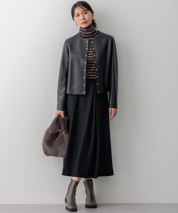 23区 フェイクファー チェーン バッグ グレー系