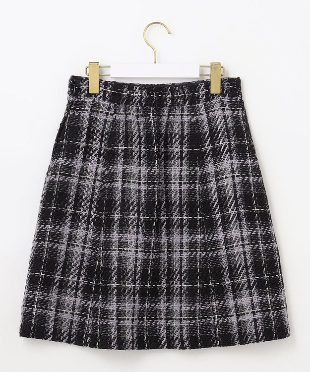 ANY SIS ファジーチェック ミニスカート ダークネイビー系