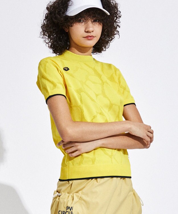 PW CIRCULUS 【WOMEN】ジラフメッシュ ニット ゴルフウェア レディース イエロー系