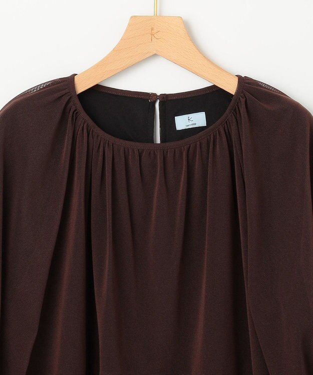 組曲 チュールティアード ブラウス ダークブラウン系