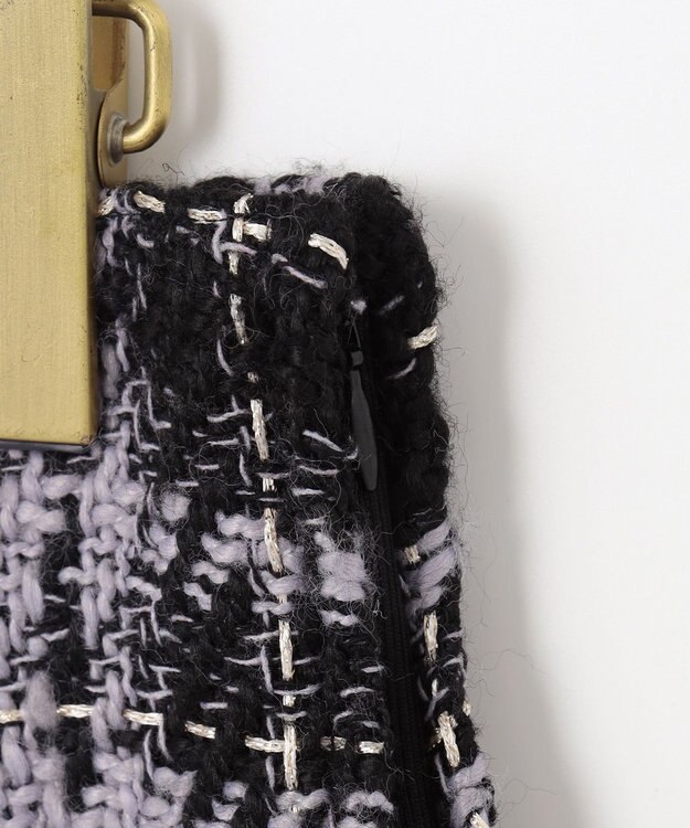 ANY SIS S ファジーチェック ミニスカート ダークネイビー系