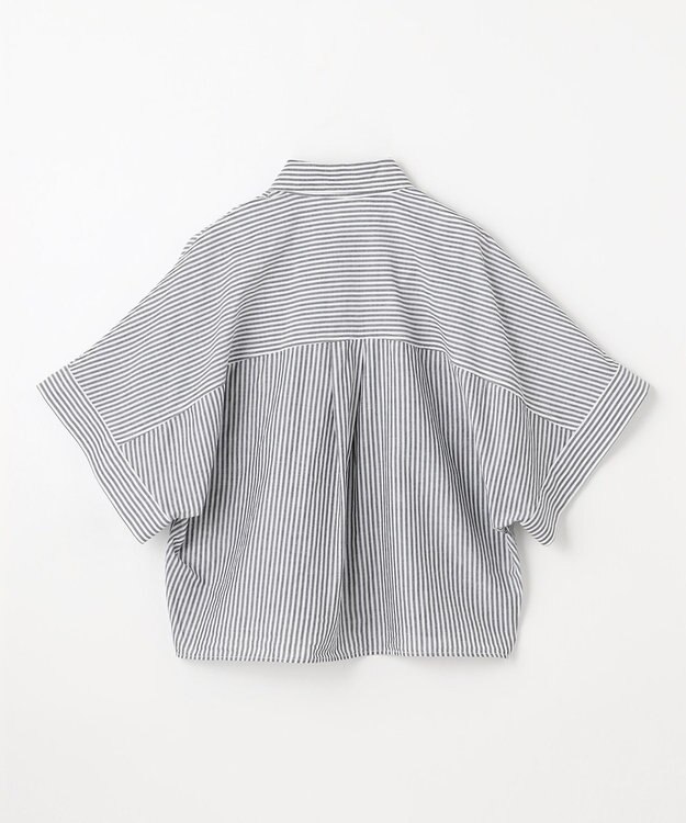 ANY 【手洗い可】コットンリネンブラウス オフ×ブラック