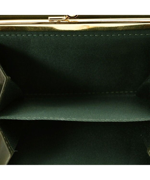 UNBILLION ペルケ perche ジェムストーンヒネリかぶせ二つ折り財布 グリーン