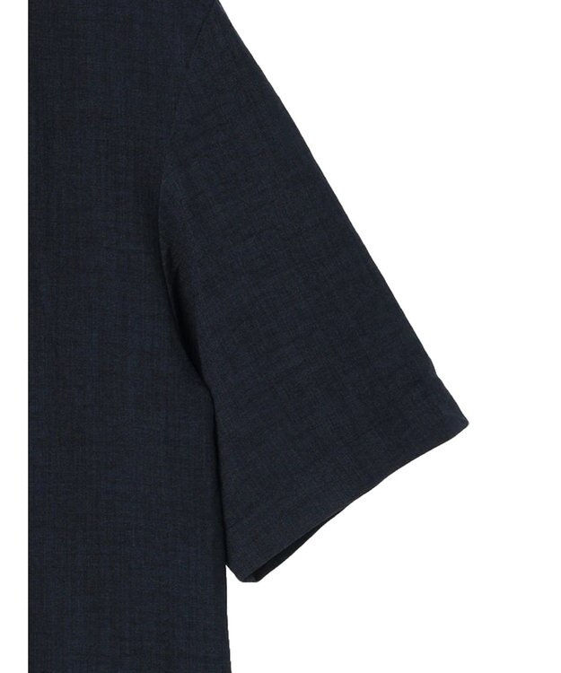 earth music&ecology リネンライク５分袖ジャケット Navy