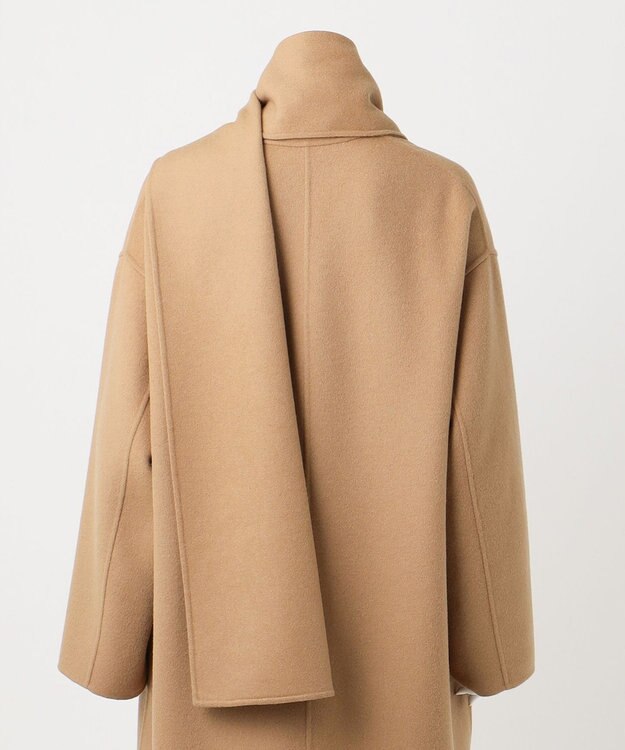 23区 L 【エステータ】ウールリバー ストールデザイン コート キャメル系