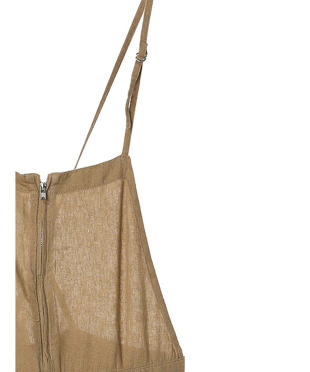 AMERICAN HOLIC リネンブレンドサロペットパンツ Camel