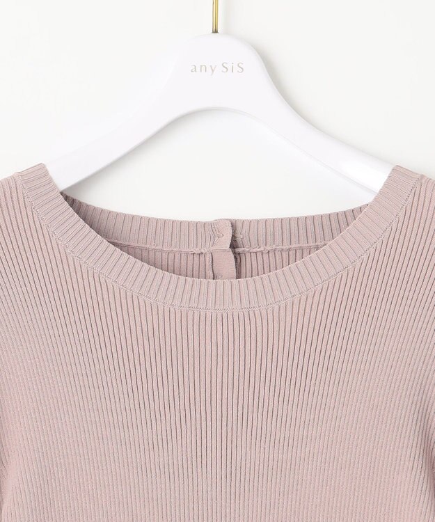 ANY SIS 【洗える】フレアースリーブ ニット ローズグレー