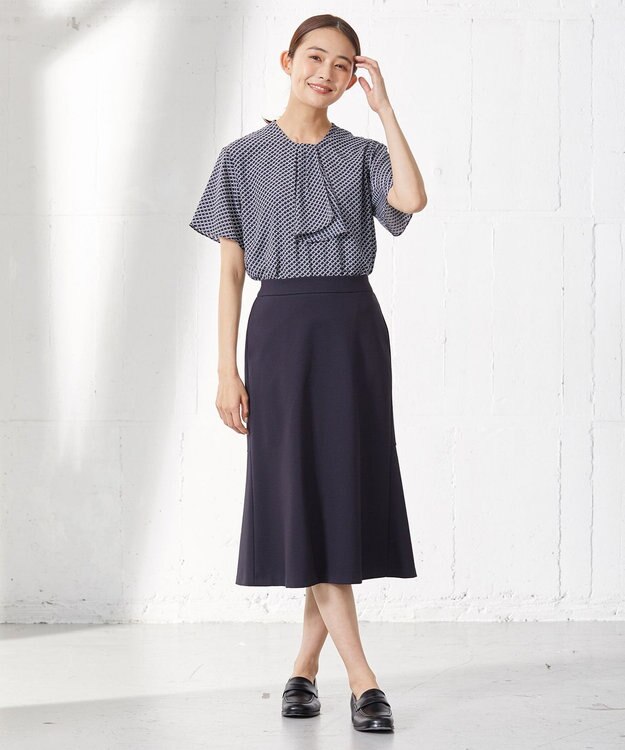 J.PRESS LADIES 【2WAY】幾何プリント ボウタイ カットソー ネイビー系5